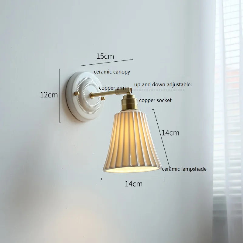 Nordic Cream Ceramic Wall Lamp