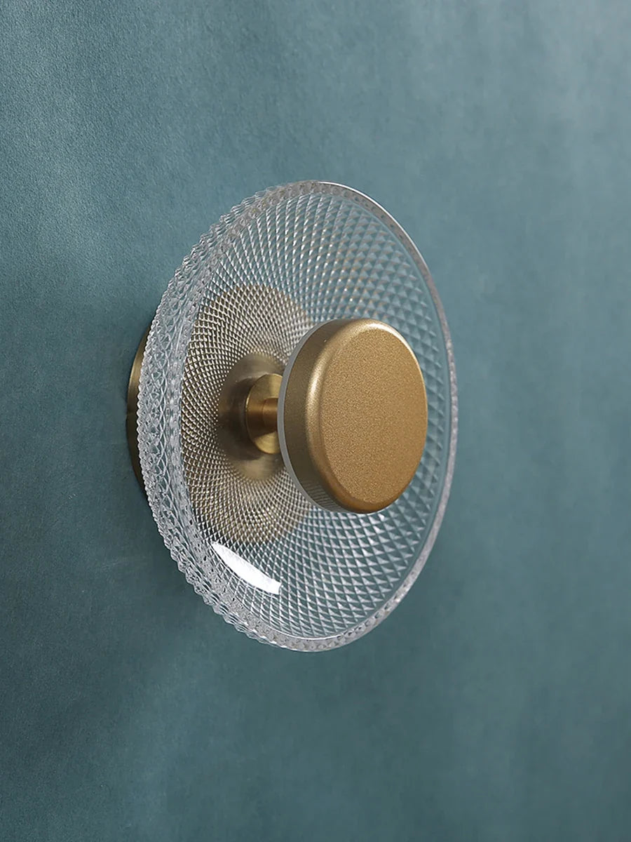 Textured Glass Disc Wall Lamp