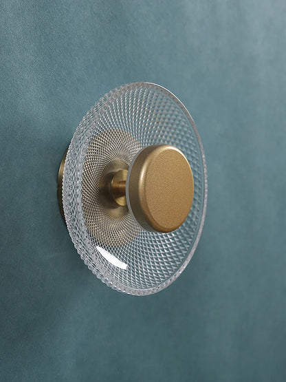 Textured Glass Disc Wall Lamp