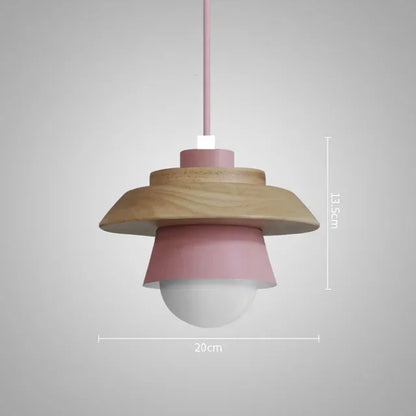 Nordic Wood Macaron Pendant Light
