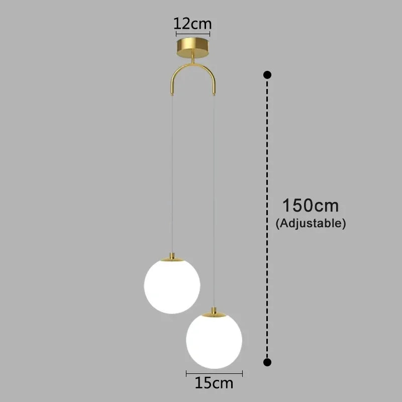 Luna Opal Glass Globe Pendant Light