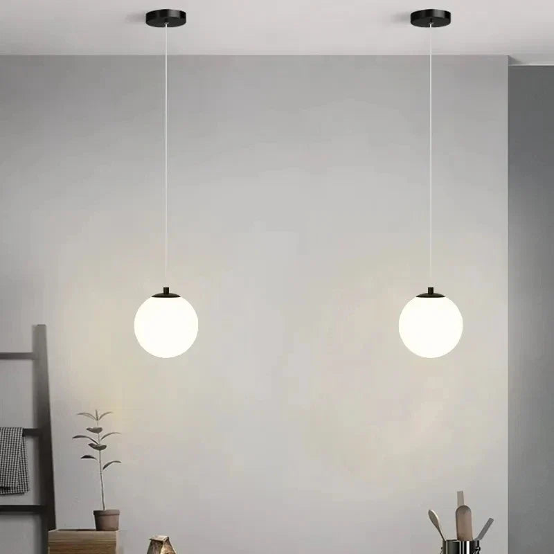 Luna Opal Glass Globe Pendant Light