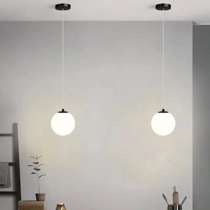 Luna Opal Glass Globe Pendant Light
