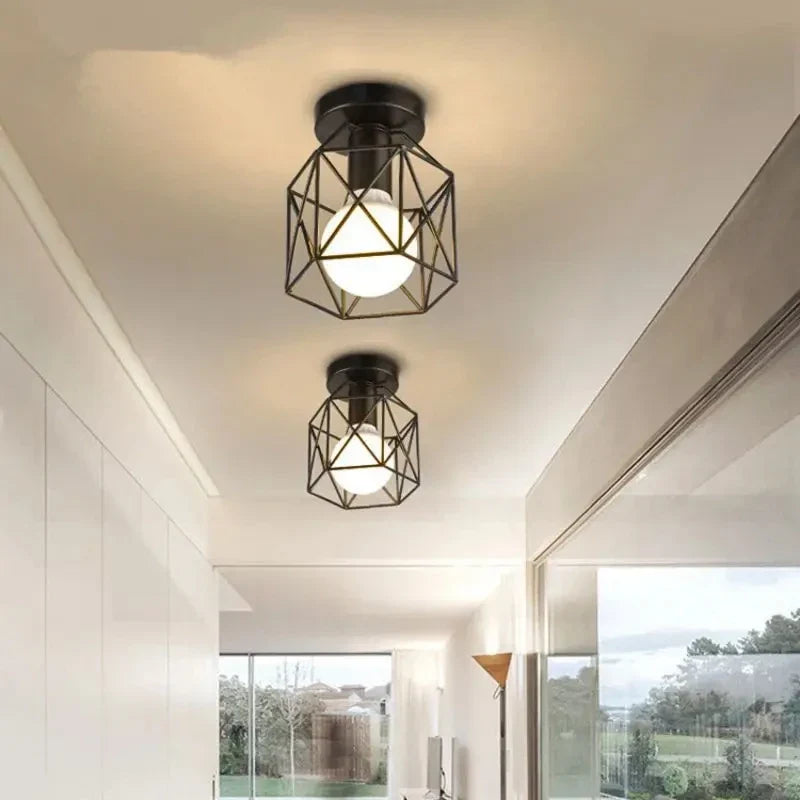 Modern Gold Geometric Ceiling Light