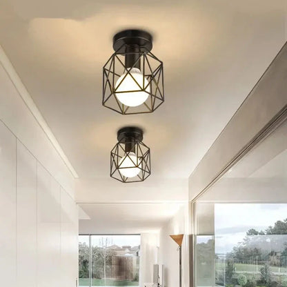 Modern Gold Geometric Ceiling Light