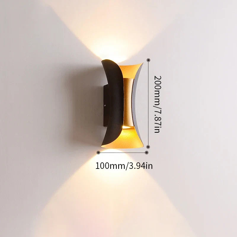 Black and Gold Up and Down Wall Light