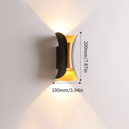 Black and Gold Up and Down Wall Light