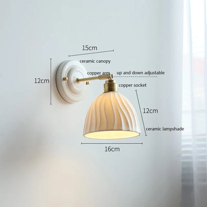 Nordic Cream Ceramic Wall Lamp