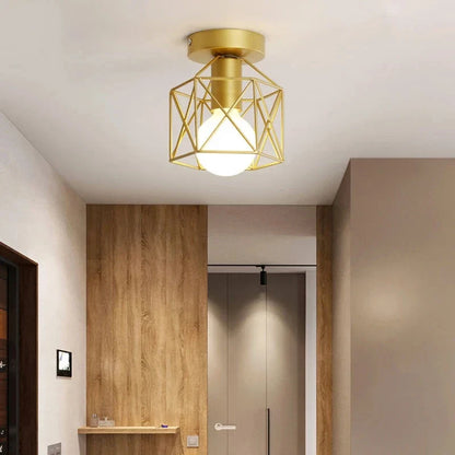 Modern Gold Geometric Ceiling Light
