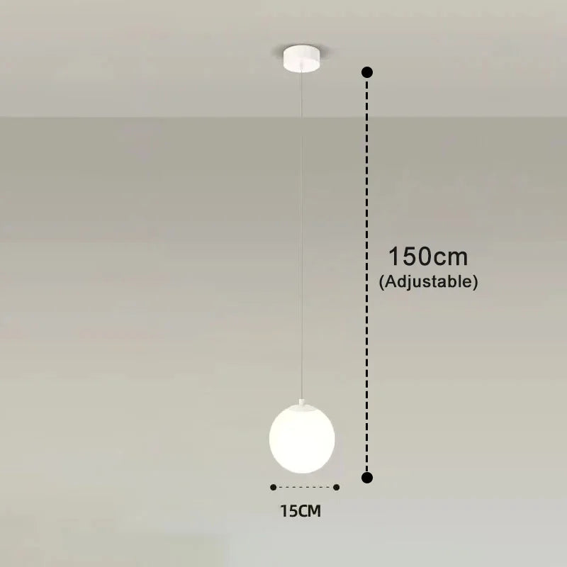 Luna Opal Glass Globe Pendant Light
