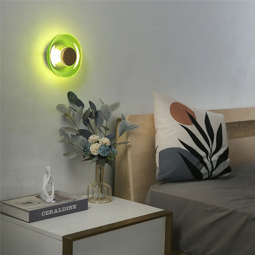 Textured Glass Disc Wall Lamp