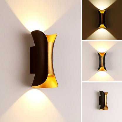 Black and Gold Up and Down Wall Light