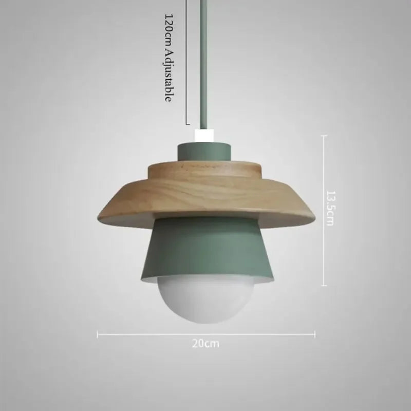 Nordic Wood Macaron Pendant Light