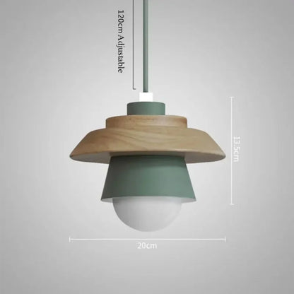 Nordic Wood Macaron Pendant Light