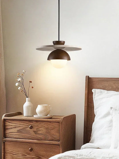 Denmark Walnut and Stone Pendant Light