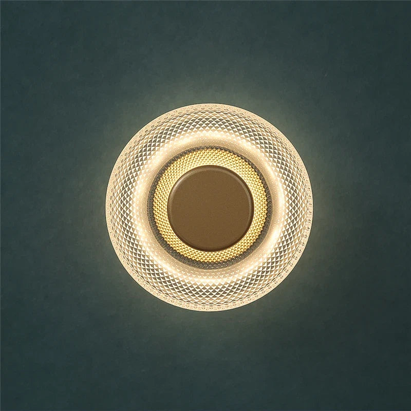 Textured Glass Disc Wall Lamp