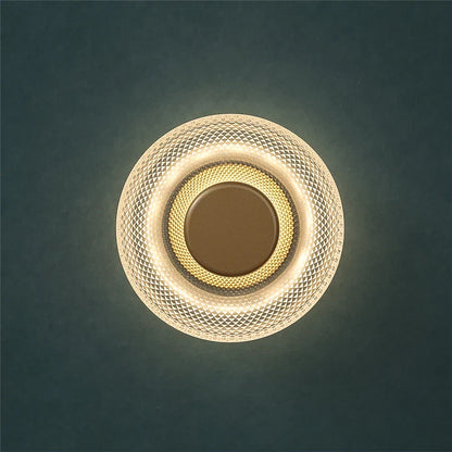 Textured Glass Disc Wall Lamp