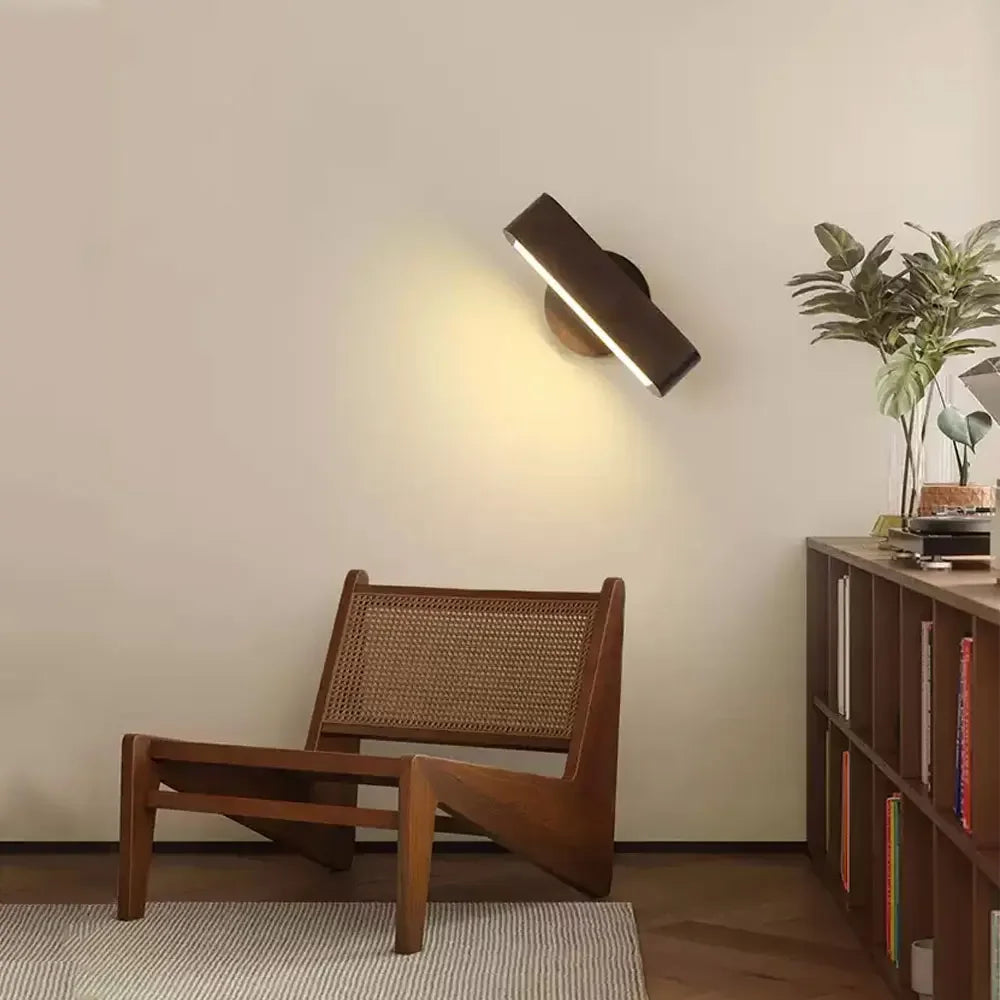 Rotating Wood and Aluminium Wall Lamp