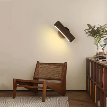 Rotating Wood and Aluminium Wall Lamp