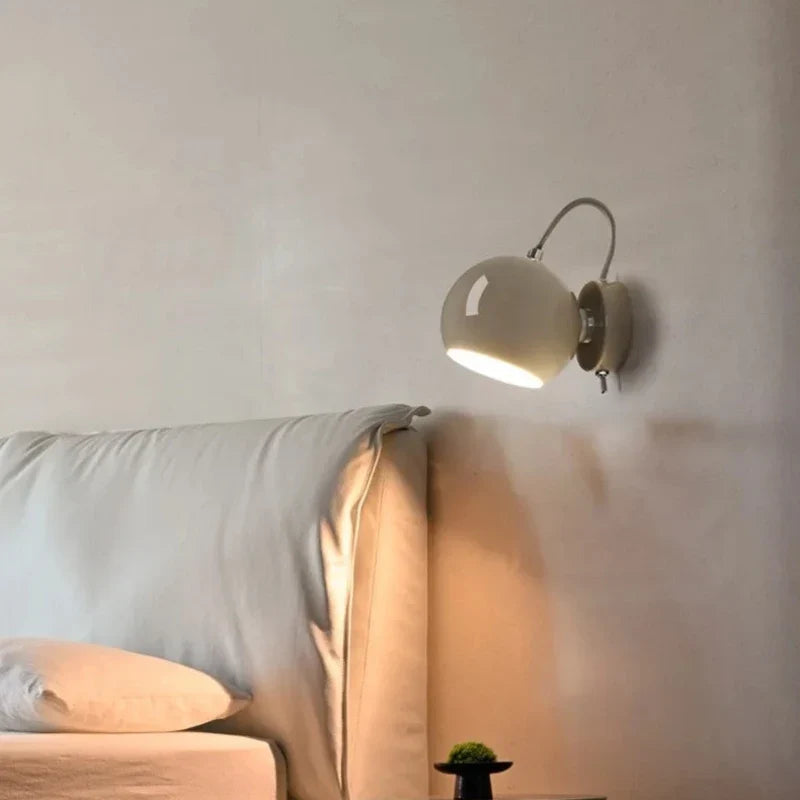 Nordic Cream Adjustable Dome Wall Lamp