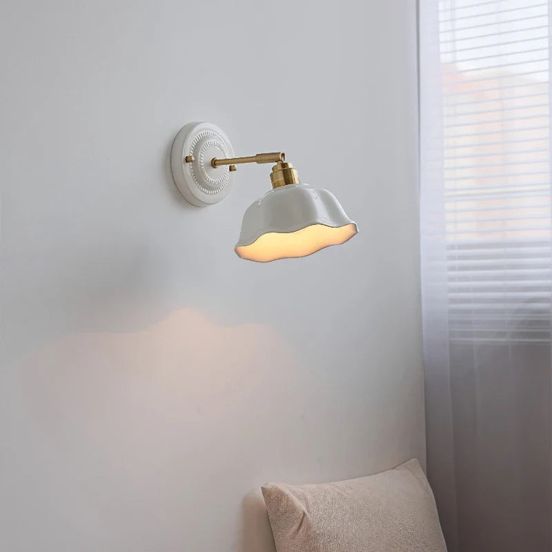 Nordic Cream Ceramic Wall Lamp