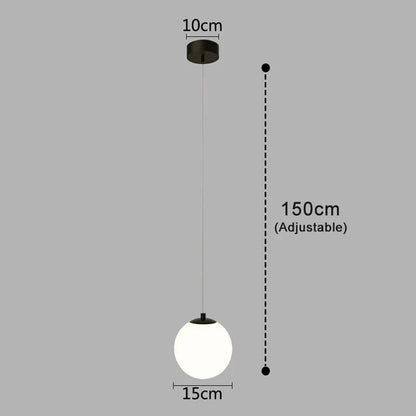 Luna Opal Glass Globe Pendant Light