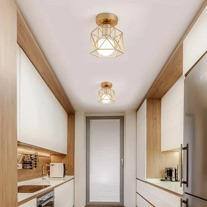 Modern Gold Geometric Ceiling Light
