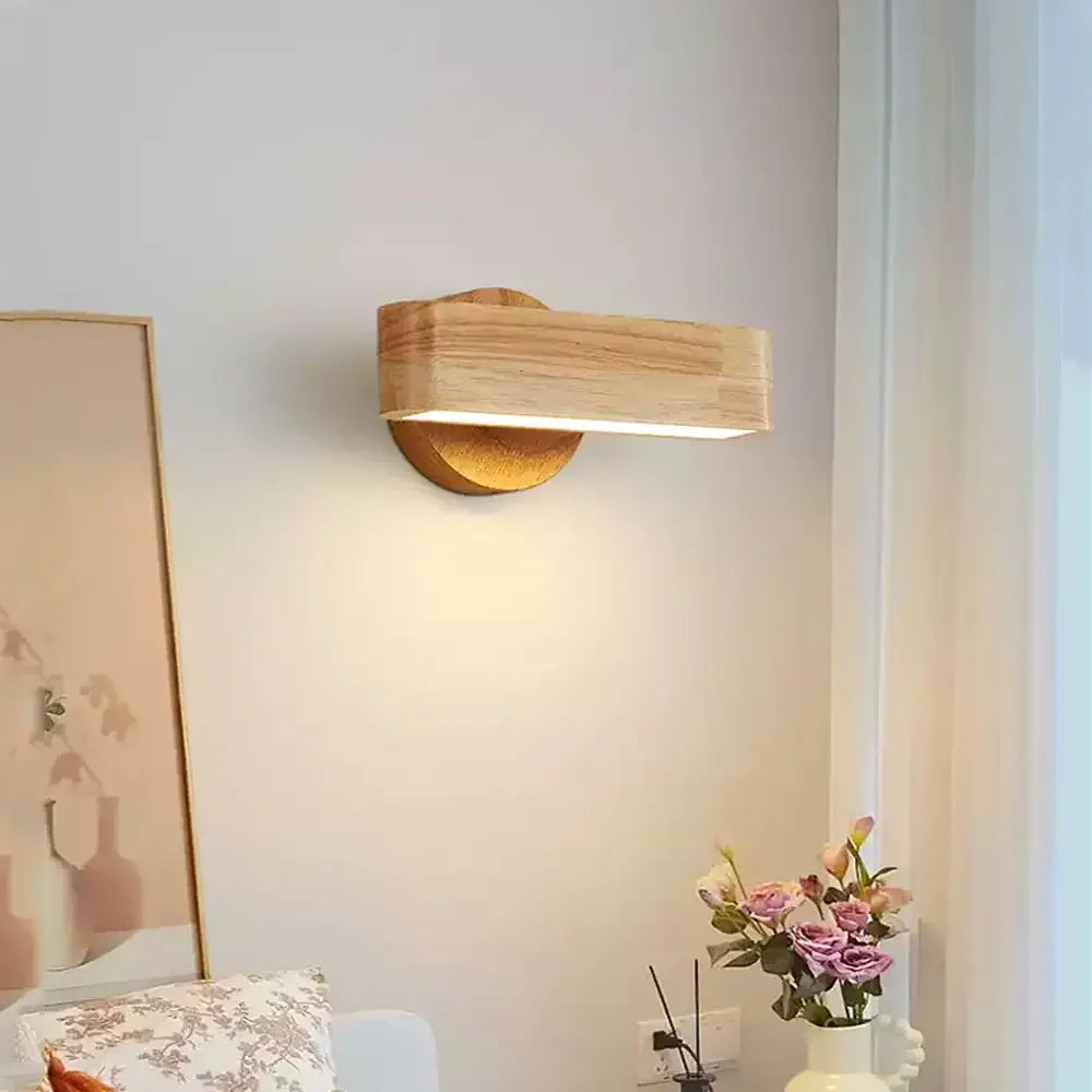 Rotating Wood and Aluminium Wall Lamp
