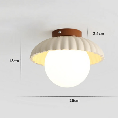 Iron and Glass Hallway Ceiling Light