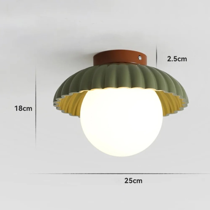 Iron and Glass Hallway Ceiling Light