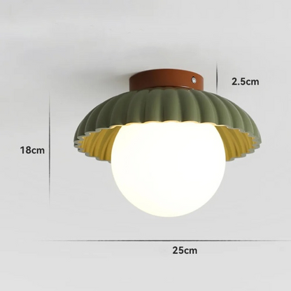 Iron and Glass Hallway Ceiling Light
