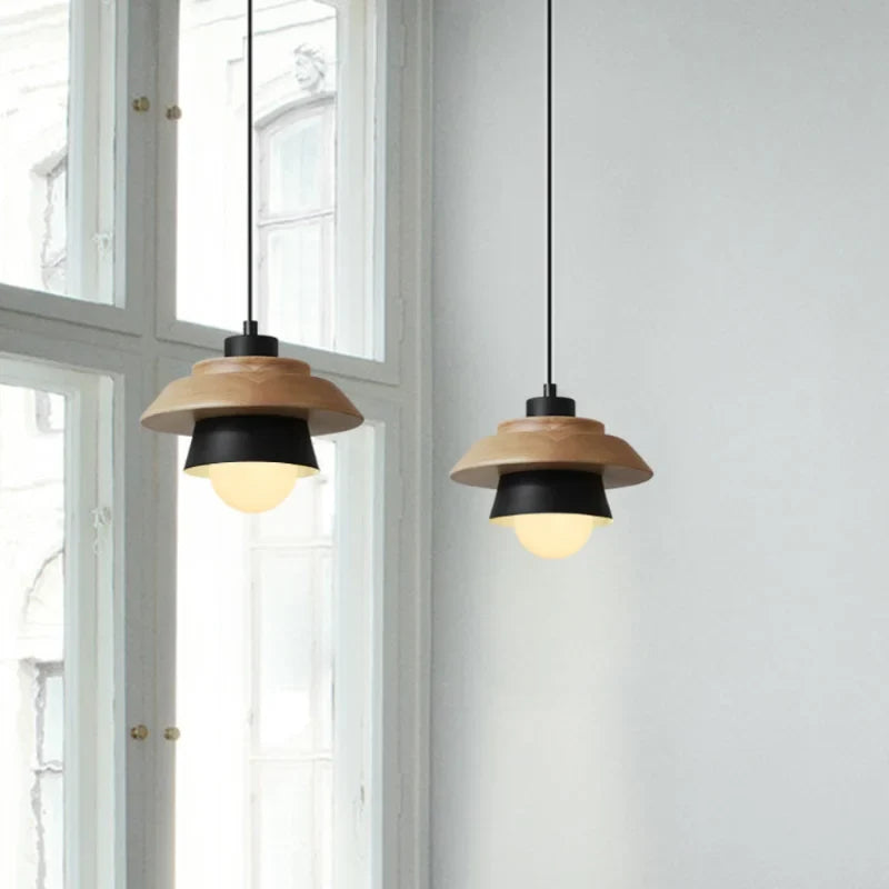 Nordic Wood Macaron Pendant Light