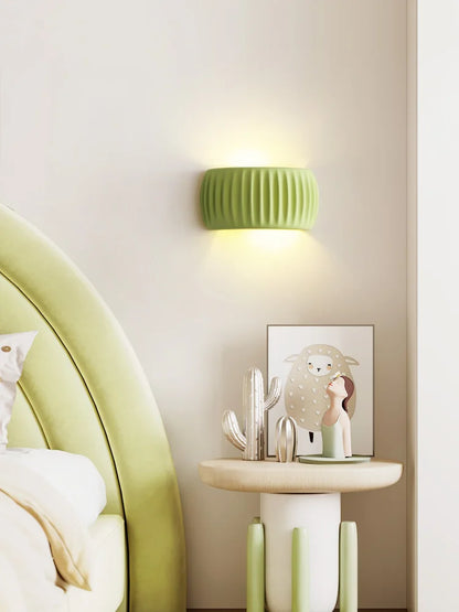 French Ribbed Resin Wall Lamp