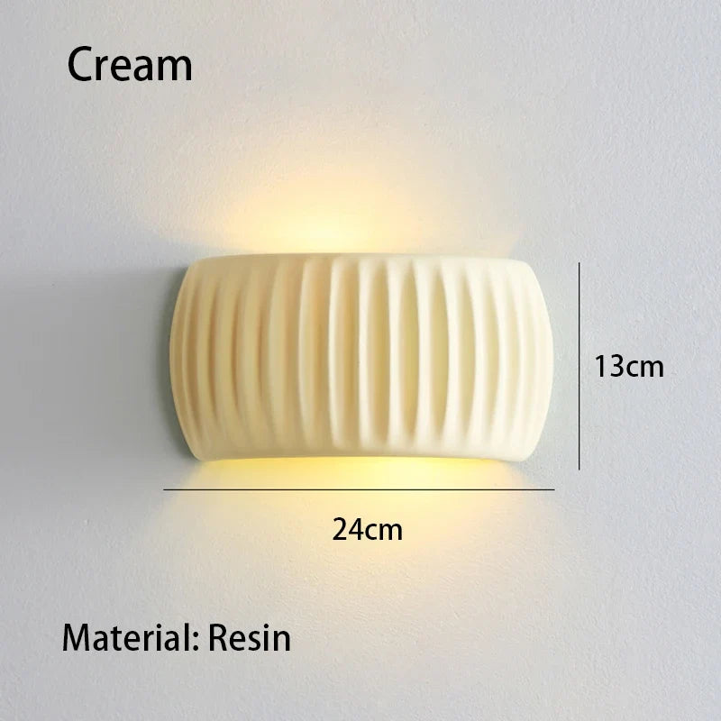 French Ribbed Resin Wall Lamp