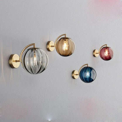 Glass Globe and Brass Wall Lamp