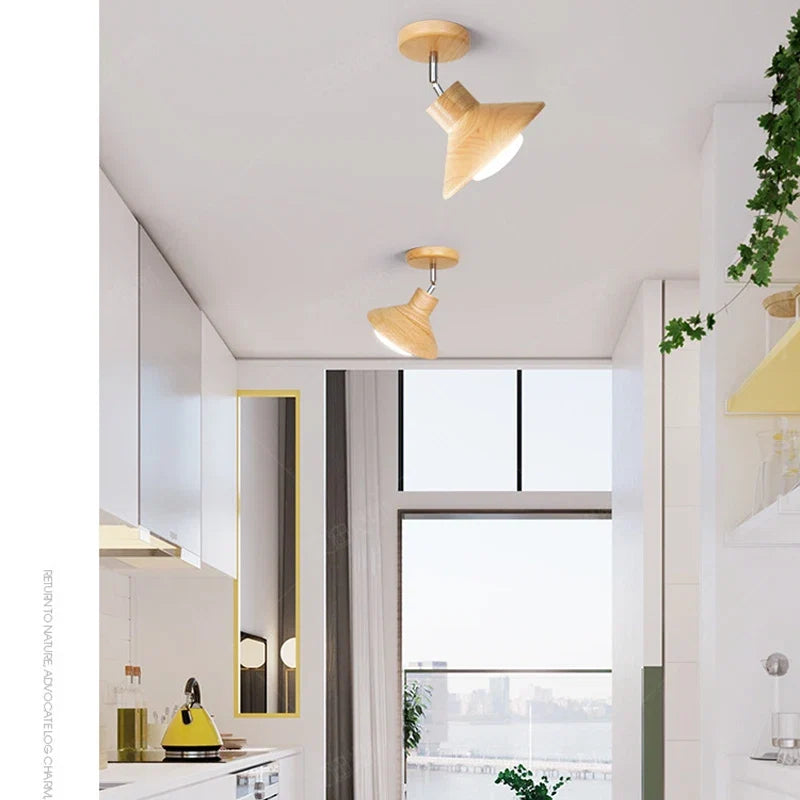 NordicWood Timber Cone Ceiling Lamp