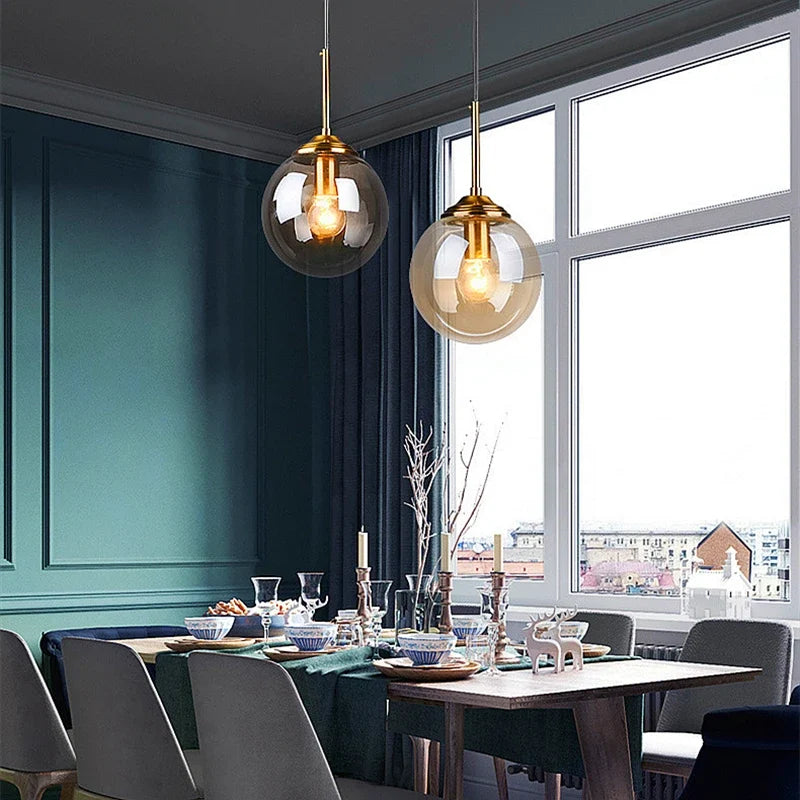 Nordic Glass Globe Pendant Light
