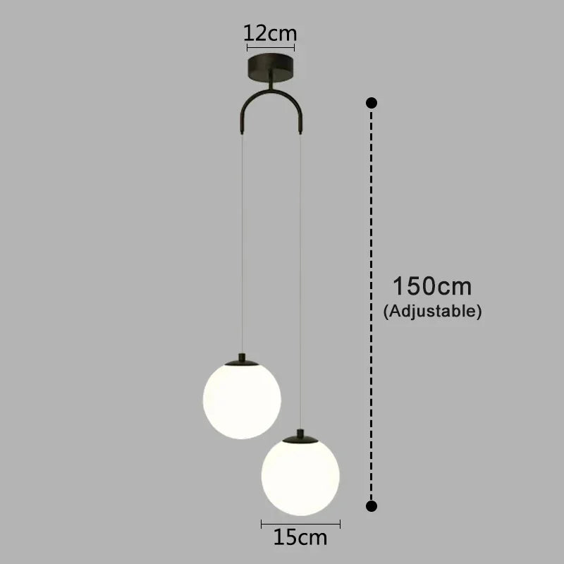 Luna Opal Glass Globe Pendant Light