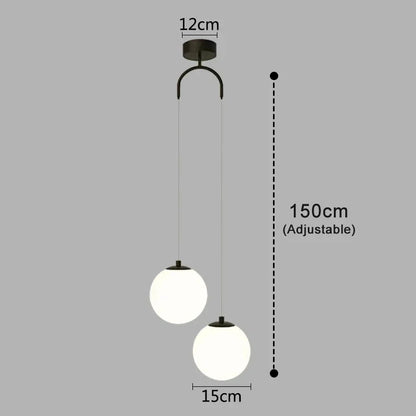 Luna Opal Glass Globe Pendant Light