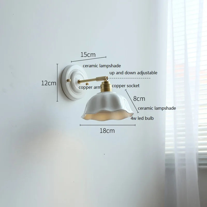 Nordic Cream Ceramic Wall Lamp