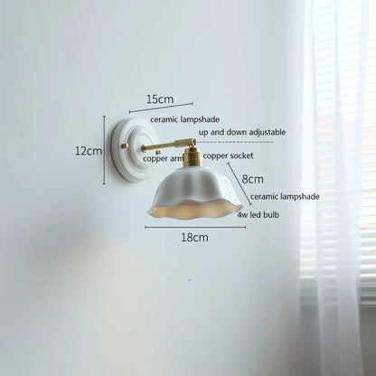 Nordic Cream Ceramic Wall Lamp