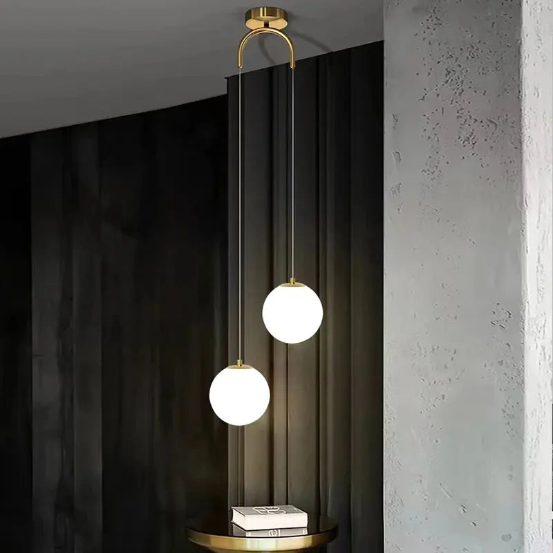 Luna Opal Glass Globe Pendant Light