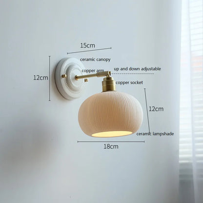 Nordic Cream Ceramic Wall Lamp