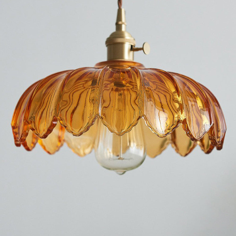Vintage Flower Glass Pendant Lamp
