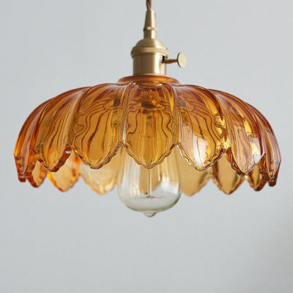 Vintage Flower Glass Pendant Lamp