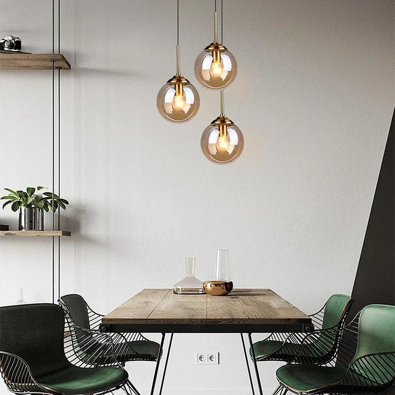Nordic Glass Globe Pendant Light