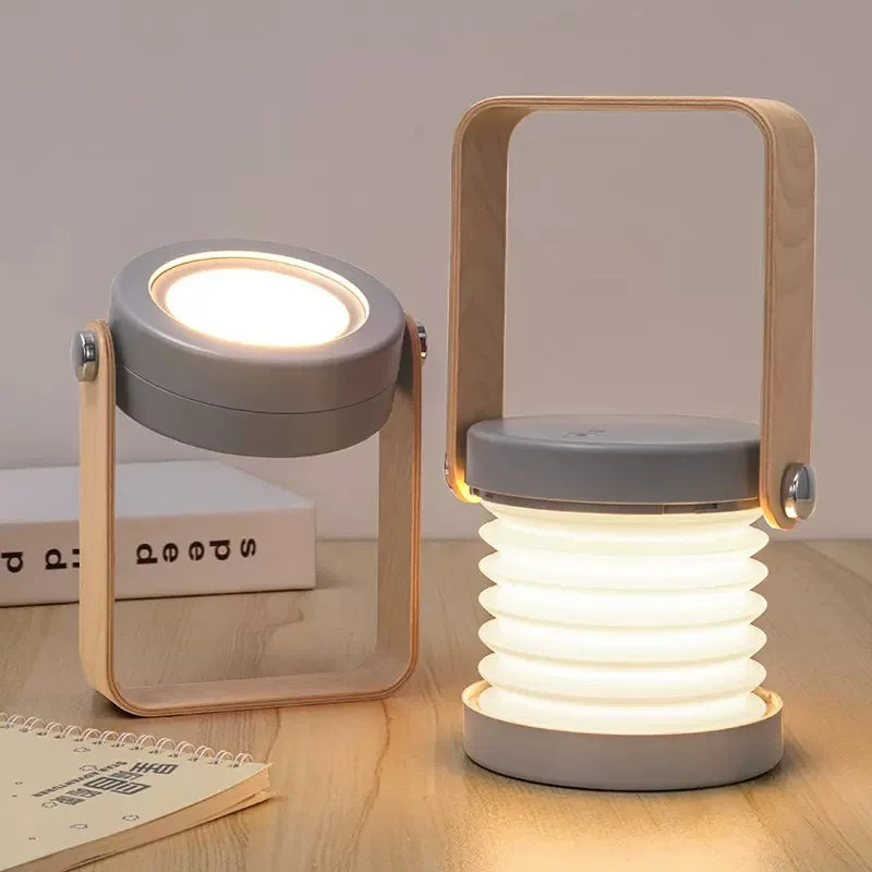 Wooden Handle Portable Folding Lantern