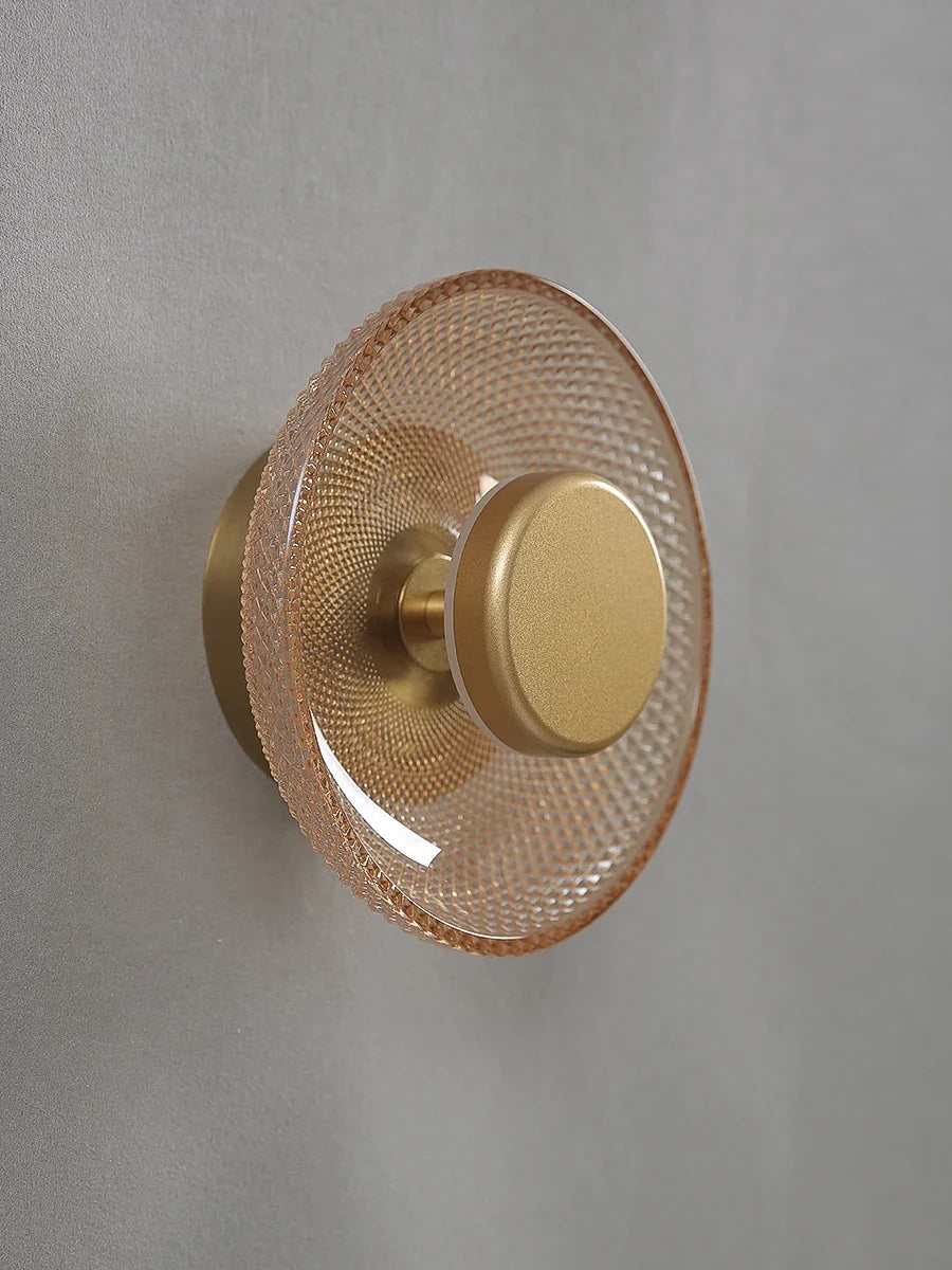 Textured Glass Disc Wall Lamp