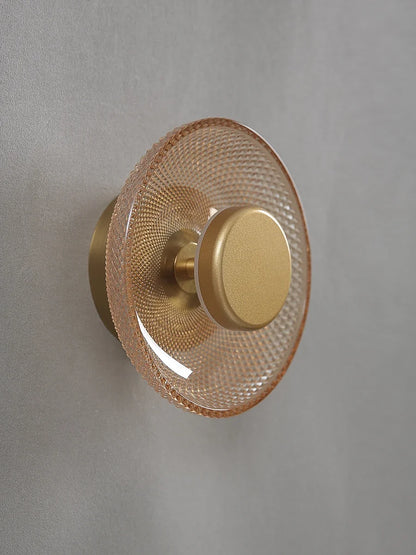 Textured Glass Disc Wall Lamp