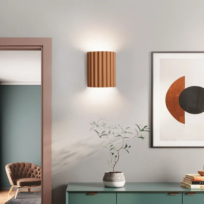 Nordic Ribbed Resin Wall Lamp
